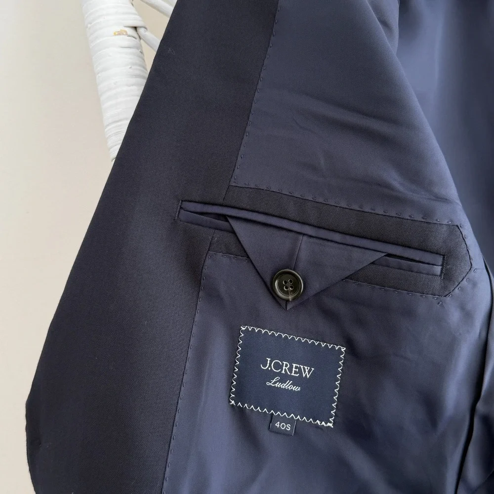 J Crew Blazer Mens 40S Navy Ludlow Loro Piana Italian Wool Suit Jacket Luxury